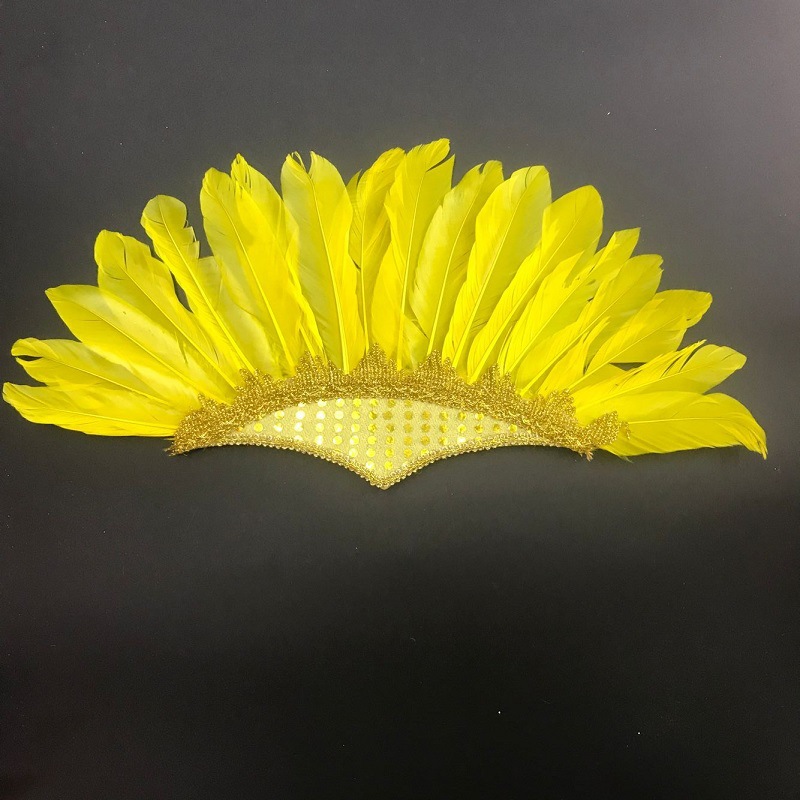 Real photo manufacturer wholesale exotic style real feather headwear, headbands, stage performance dance props, clothing accessories, fans, feather handicrafts pic 4