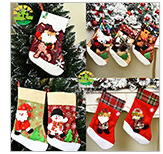 Christmas stocking series, Christmas stockings, dancing dolls, fences, Santa Claus, snowmen, gift stockings, candy stockings pic 17