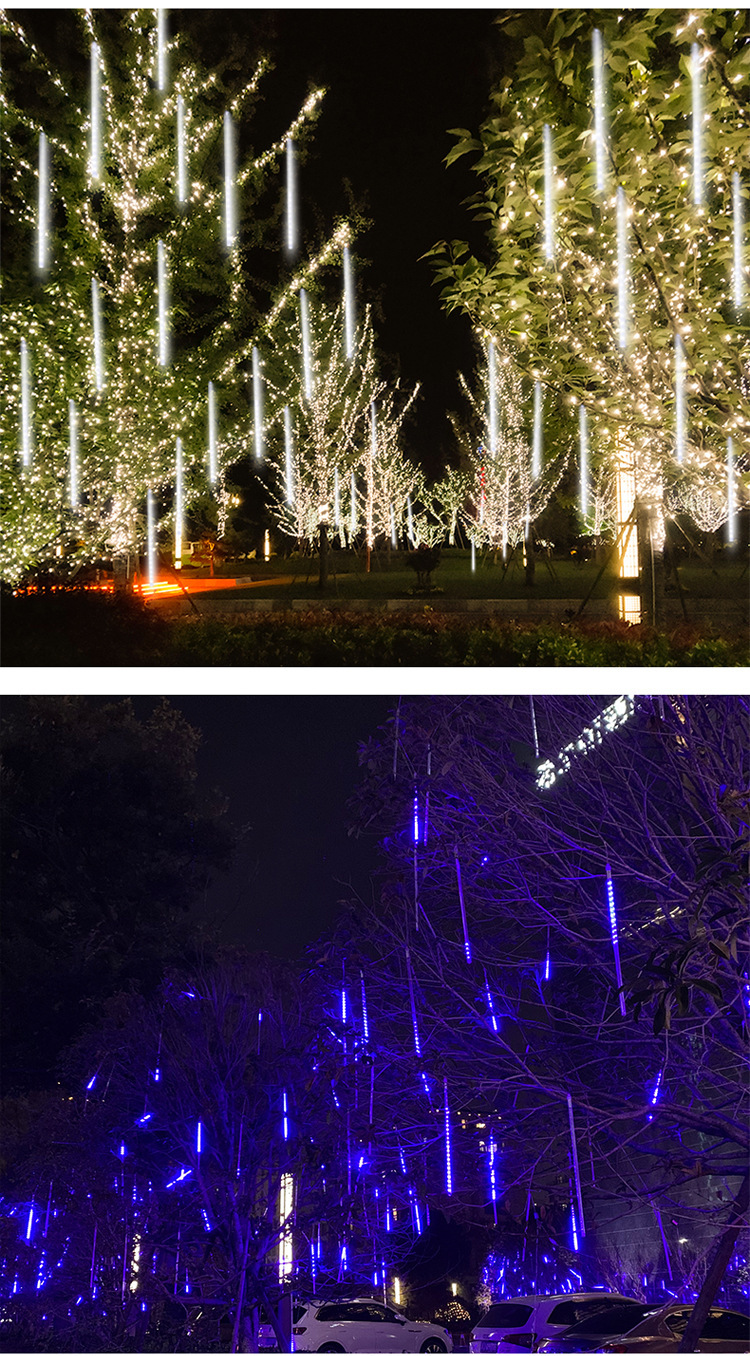 New outdoor light strips, meteor shower lights, Christmas tree hanging lights, landscape lights, garden lights, LED meteor tubes pic 9