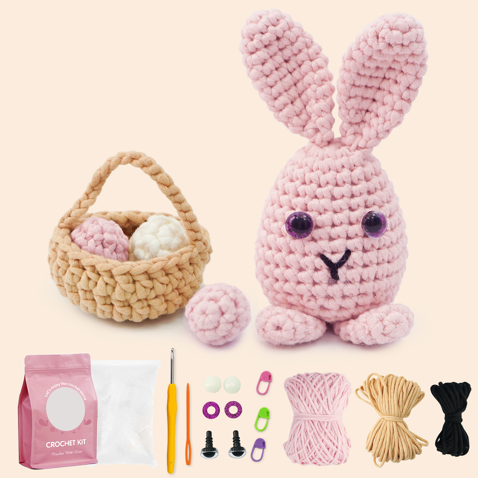 Amazon Crochet material kit English instruction manual DIY Knitting Yarn Ball Rabbit Crochet doll pic 15