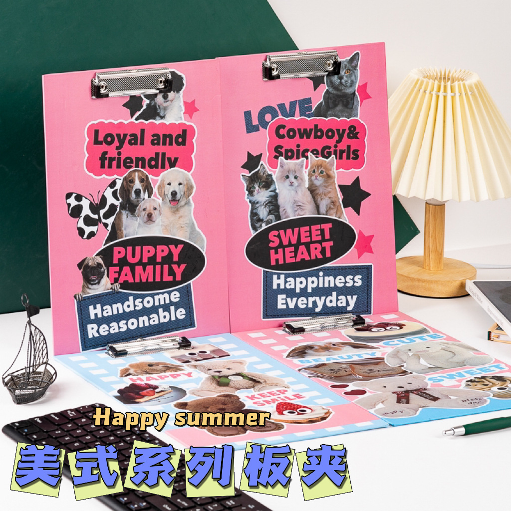 新款卡通A4板夹文件夹学生考试垫板资料ins高颜值文件夹办公文具详情13