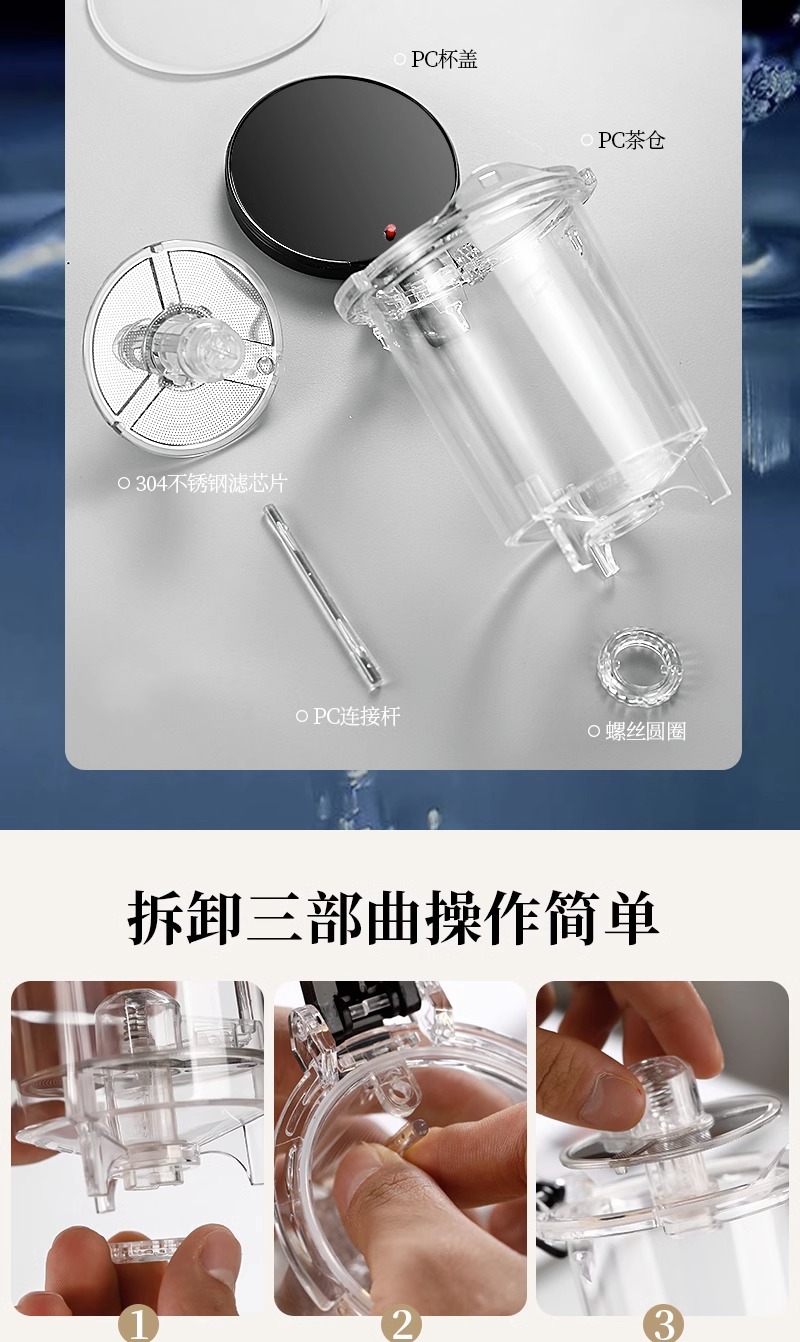 玻璃飘逸杯泡茶壶家用茶水分离过滤茶壶旅行茶壶批发详情14