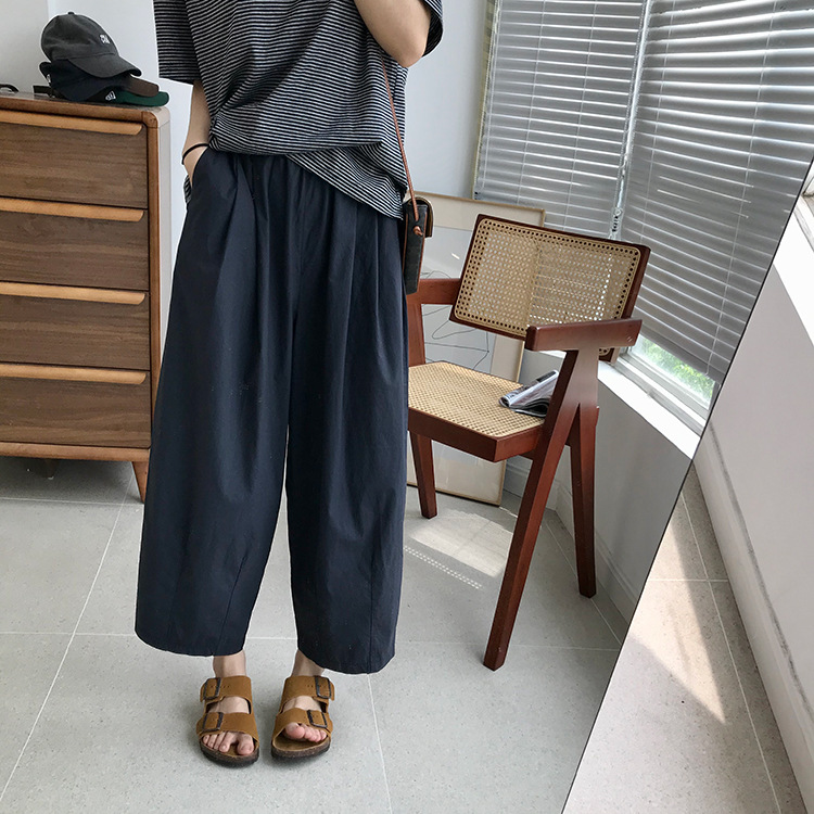 巨百搭轻薄透气酵洗棉小个子奶奶裤九分宽松显瘦休闲裤女夏季薄款详情52