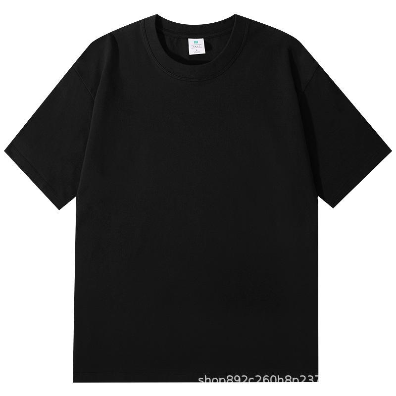 A versatile and casual 250g pure cotton T-shirt for women in summer, featuring a heavy short-sleeved solid white top and loose combed cotton body pic 7