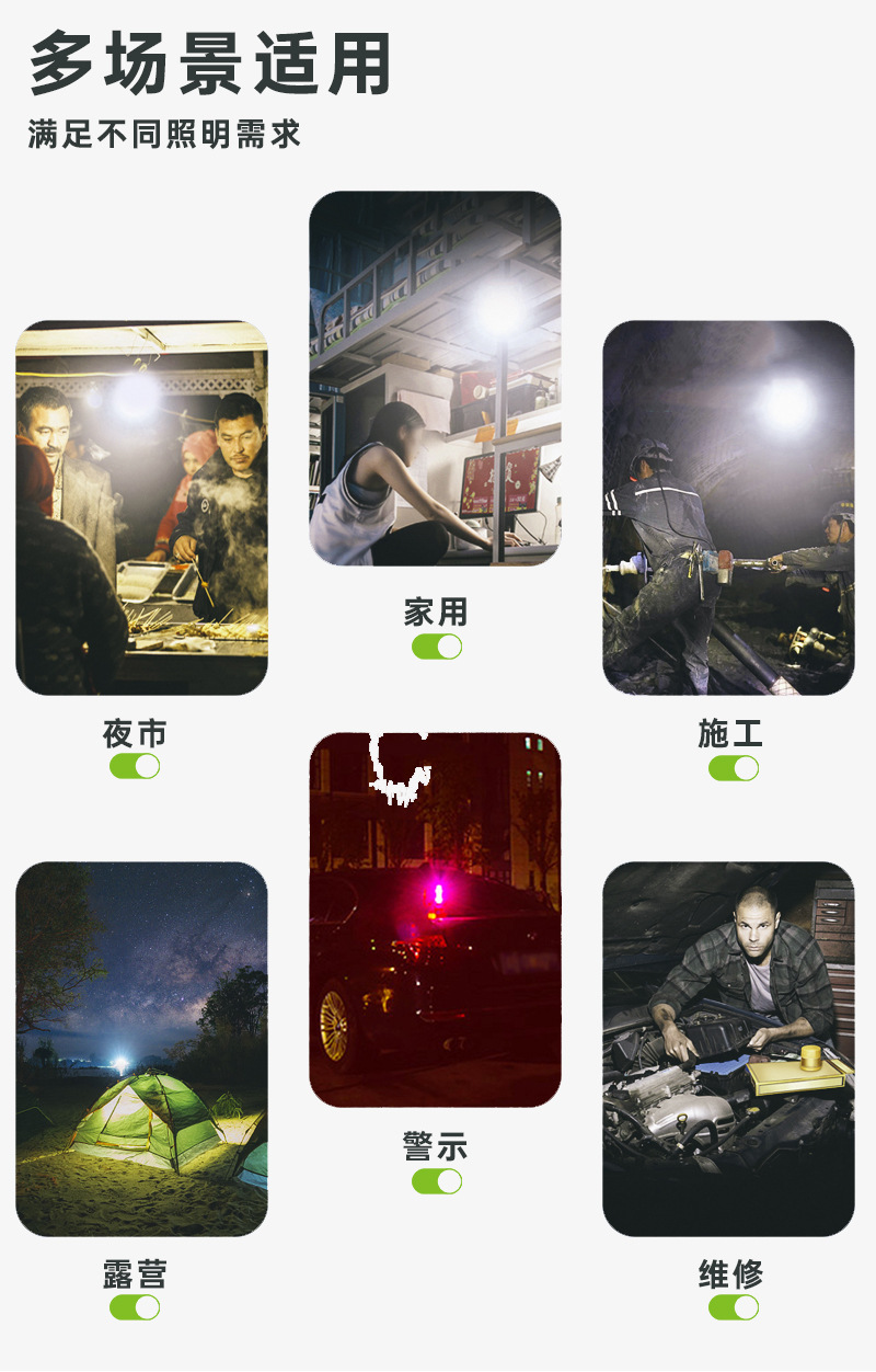 New high-brightness rechargeable LED lighting dual-light yellow and white solar floodlight emergency outdoor campsite hand-held lamp pic 5