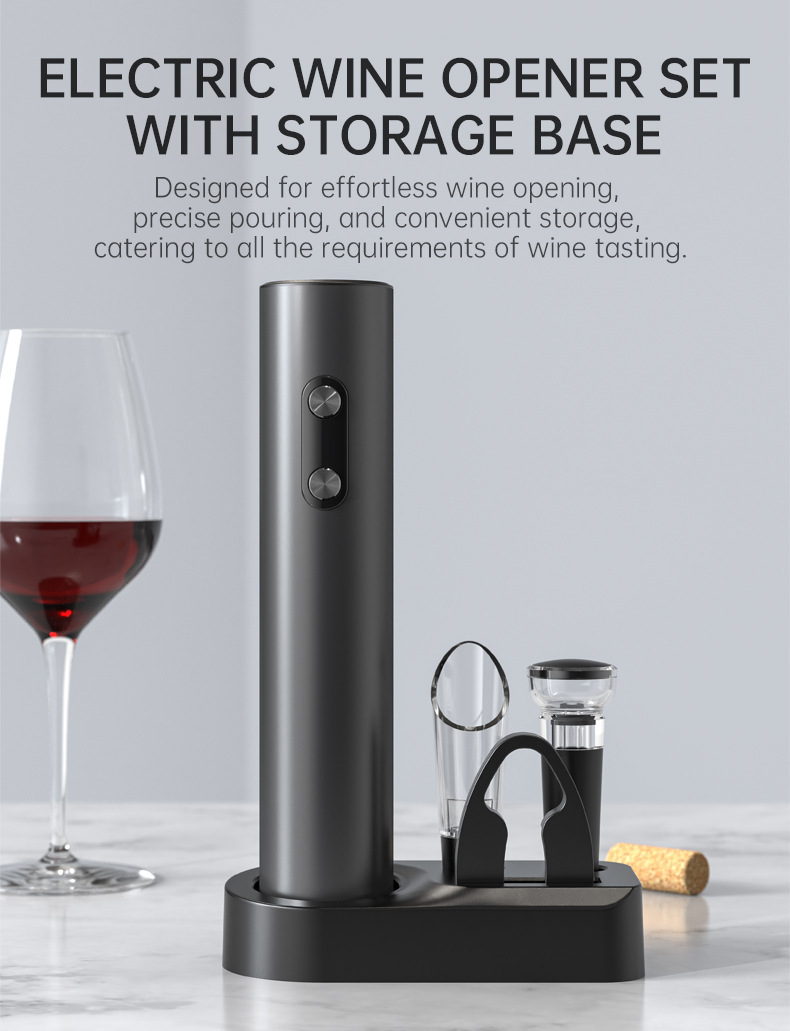 Factory stock base storage set, plastic ABS electric wine opener set, wine gift set pic 2