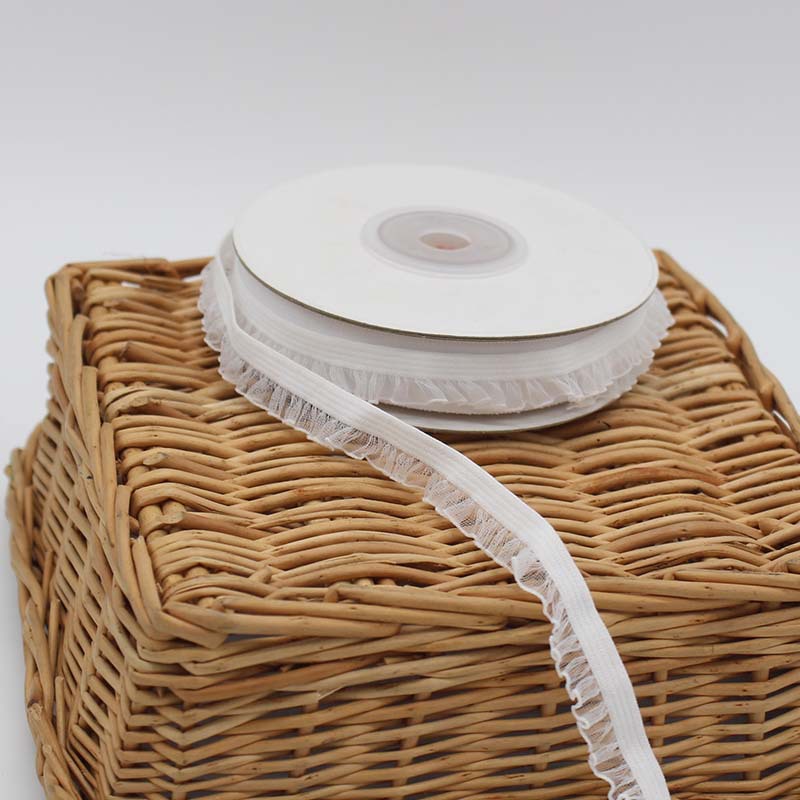 In stock: 1.0cm single-sided black fungus snow yarn lace elastic band for baby clothes, decorative accessories, home textile edging materials pic 8