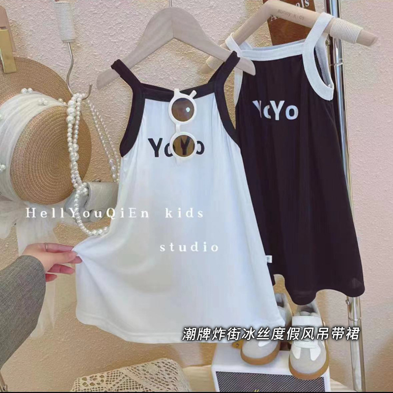 夏季新款女童冰丝吊带裙女童公主裙中大童连衣裙女宝睡裙一件代发详情5