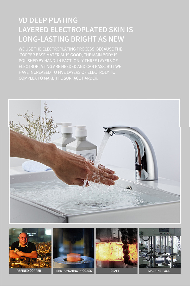 Intelligent sensor faucet, fully automatic washbasin faucet, single hot and cold bathroom washbasin, all-copper bathroom faucet pic 40