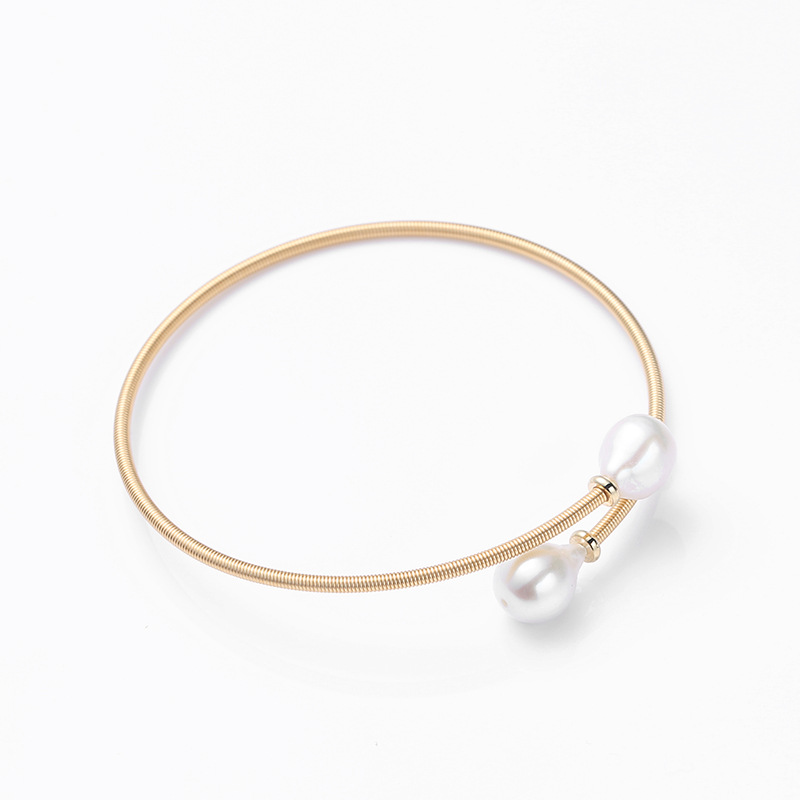 Fashion trend natural freshwater pearl bracelet 14K gold-plated double pearl Korean-style pearl bracelet adjustable jewelry pic 13