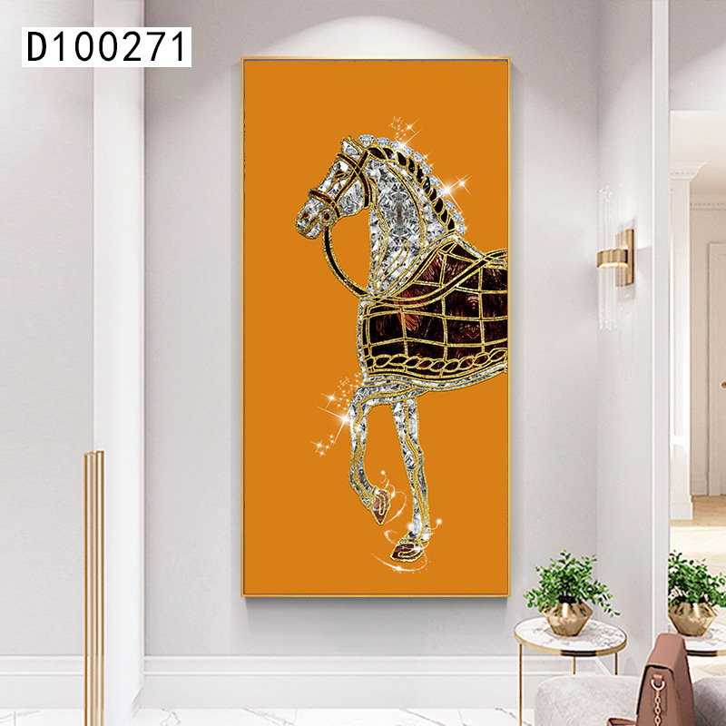 现代简约入户玄关装饰画走廊过道壁画竖版轻奢好寓意晶瓷镶钻挂画详情6