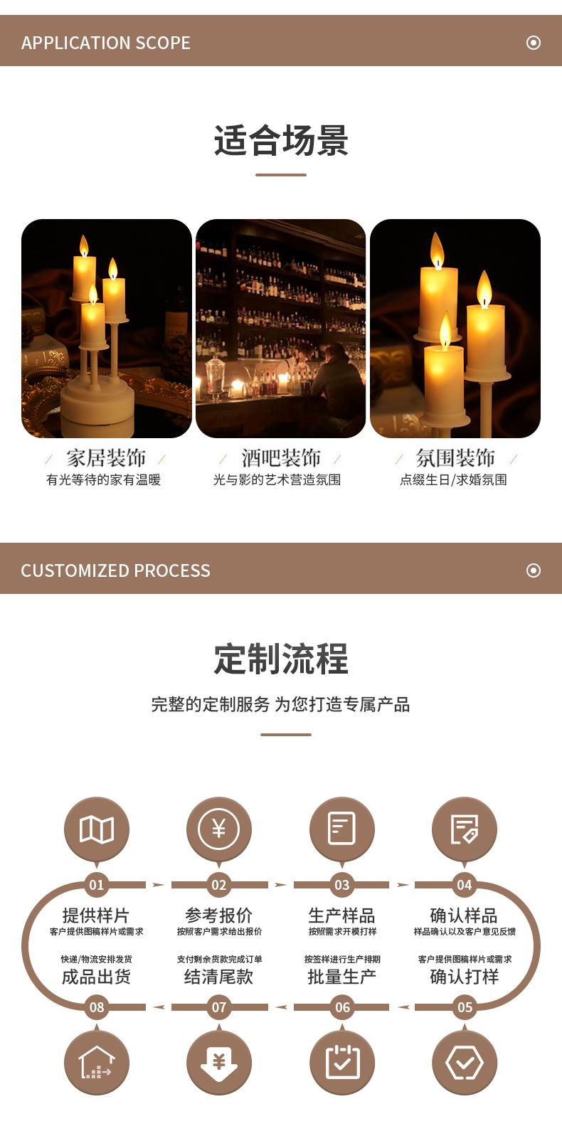 新款长柄三头电子蜡烛 生日派对聚会场景氛围布置厂家批发详情8