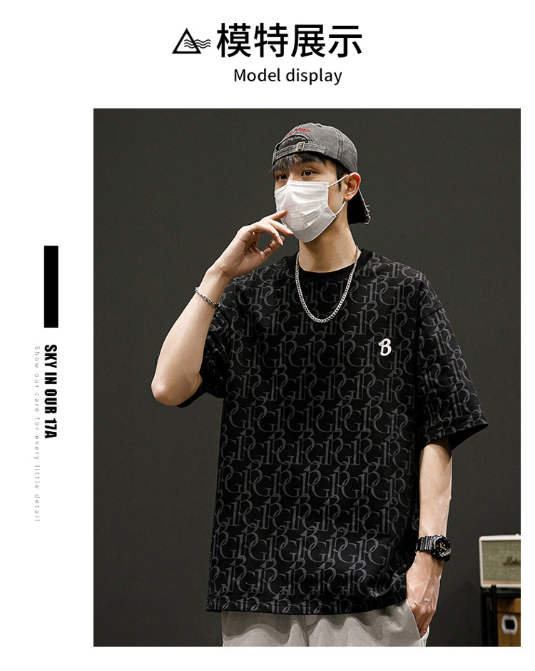 New summer round-neck plus-size American retro ice silk cotton half-sleeved T-shirt for men pic 32