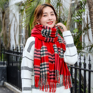 围巾女冬季纯色仿羊绒棉麻大红围巾加厚柔软保暖披肩一件代发批发定制LOGO厂家直销详情12