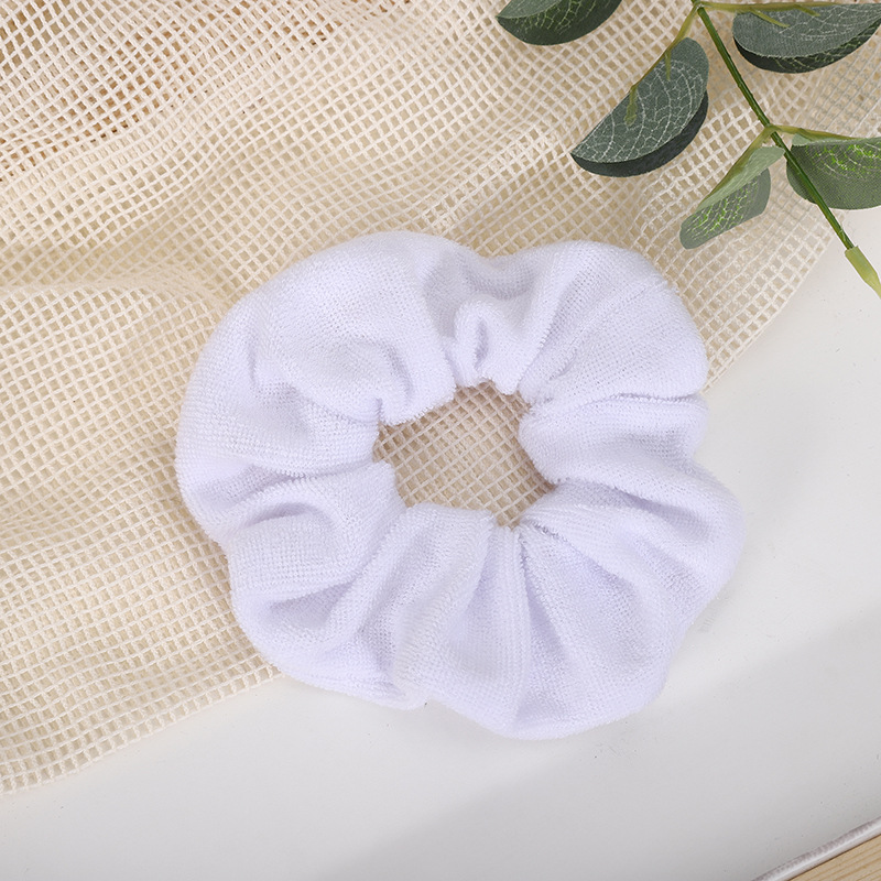 New European and American towel fabric hair band, water-absorbing plush pig large intestine hair rope, face washing head band, sports hair accessory, printed headwear pic 5