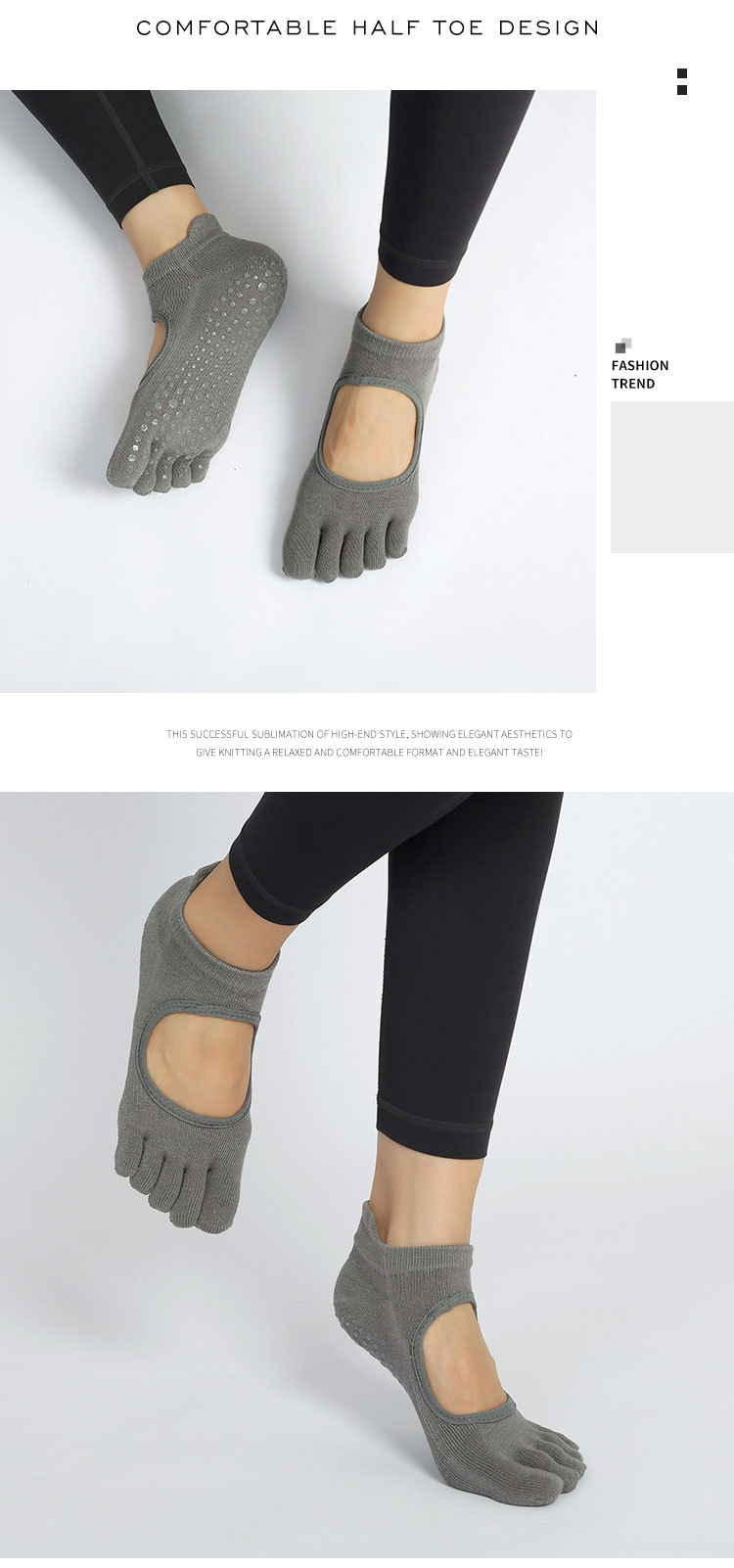 瑜伽袜子夏季防滑袜女夏天普拉提袜五指袜分指运动室内运动袜详情12