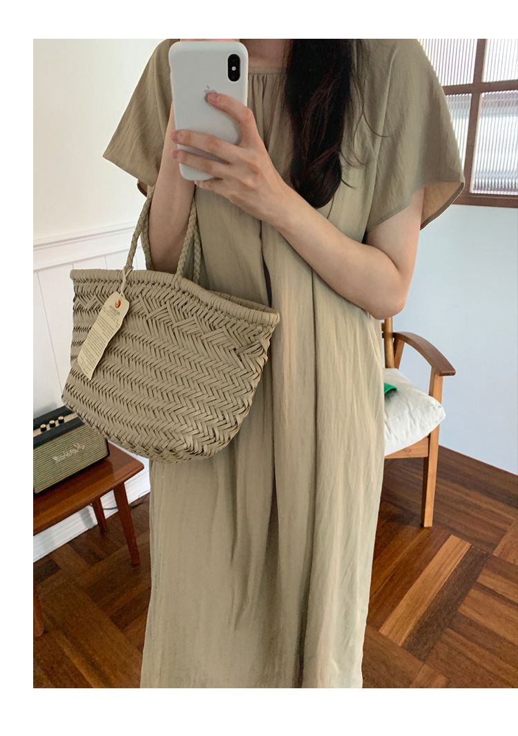 2024年夏季新款连衣裙 韩国ins风休闲家居宽松短袖度假中长款裙子详情9