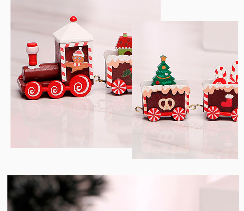 跨境圣诞装饰品木质四节小火车儿童圣诞礼物橱窗桌面摆件蛋糕装饰详情16