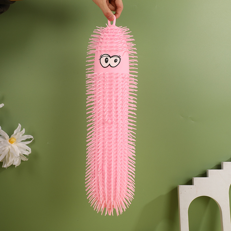 地摊热卖儿童玩具发光长条彩色毛毛虫闪光解压发毛毛玩具现货批发详情7