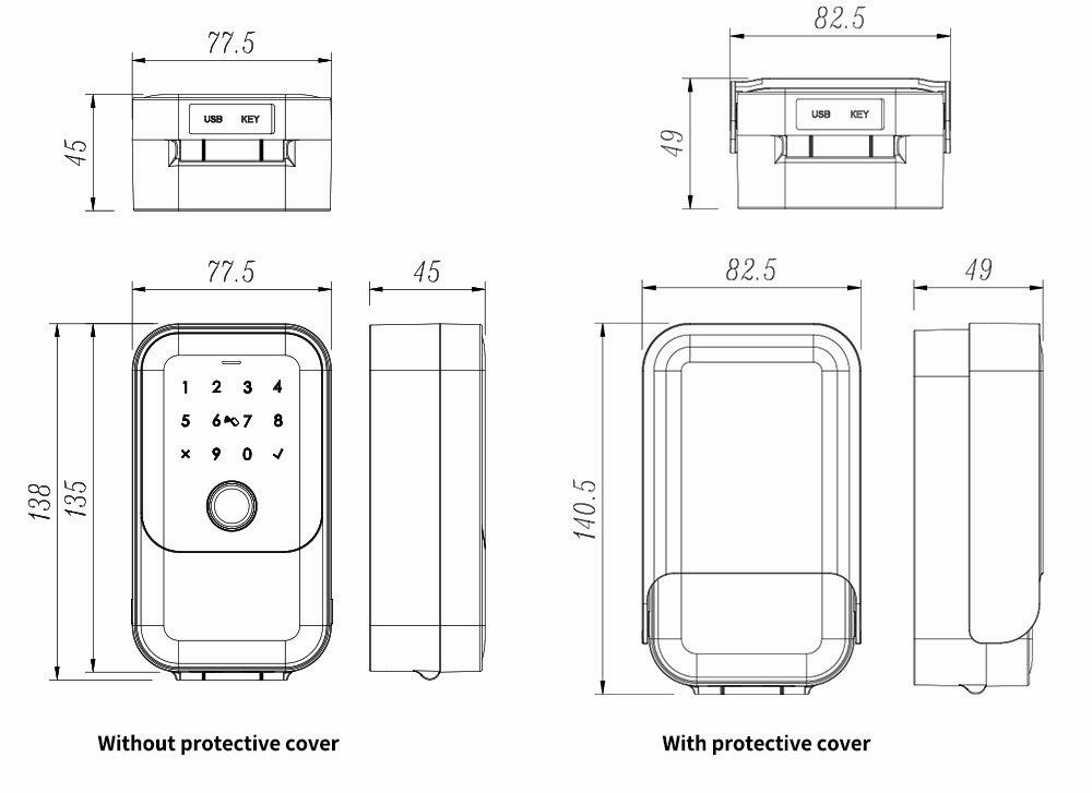 Tongtong Tuya APP Outdoor waterproof smart Key Box Fingerprint Password Card Swiping multi-functional Lock box pic 13
