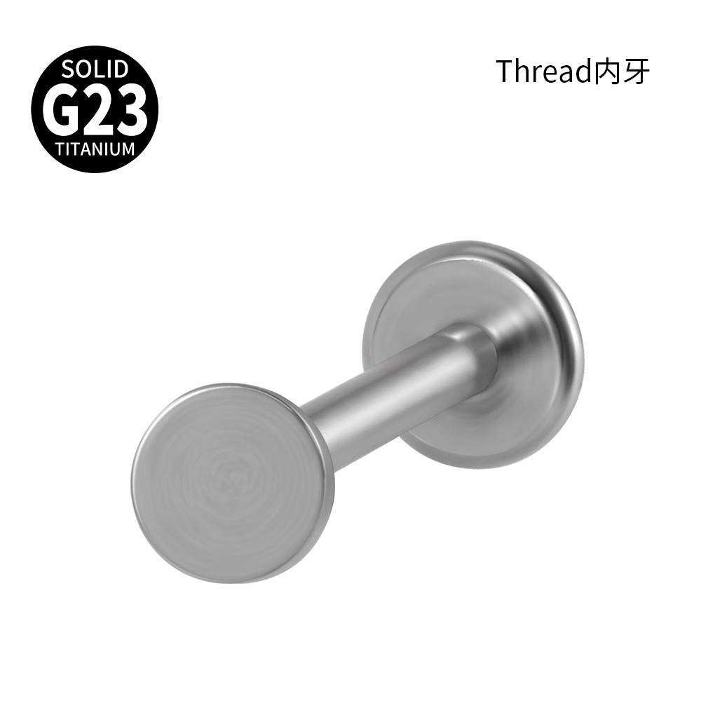 跨境G23钛内牙水滴耳钉弧形面埋骨钉五星内螺纹T形唇钉穿刺耳骨环详情18