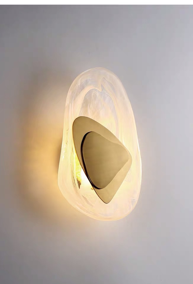 Nórdico postmoderno simple luz cristal de lujo pared tv pared lámpara de pasillo modelo sala de estar dormitorio lámpara de cabecera pic 8