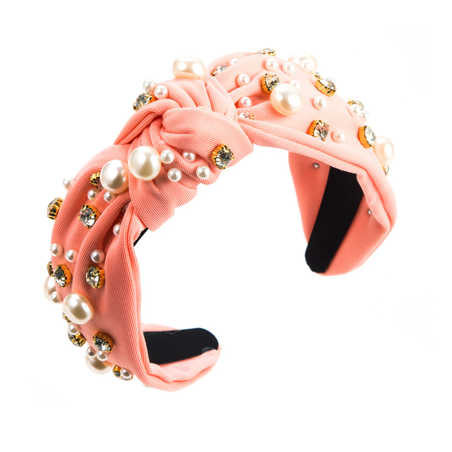 A new wide-edge stud headband with large and small pearls, a Korean-style knotted hair accessory that exudes elegance and pressure pic 32