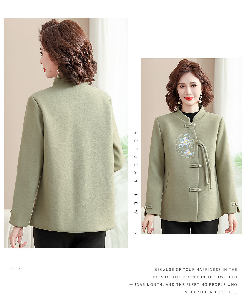 New autumn coat for middle-aged mothers in 2024, a new Chinese-style and stylish spring and autumn woolen overcoat for middle-aged and elderly women pic 37