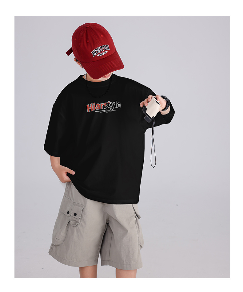 男童夏季凉感短袖白t恤2025新款儿童夏装半袖体恤中大童装上衣潮详情15