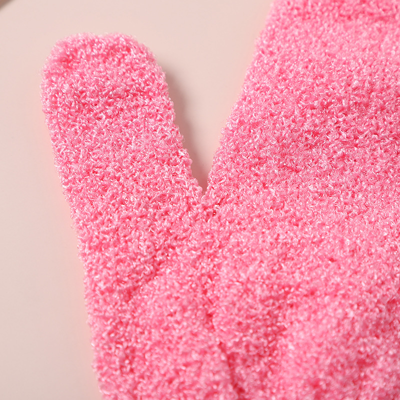 2022新款洗澡手套混色五指涤纶沐浴手套浴室大澡堂专用搓澡手套详情30