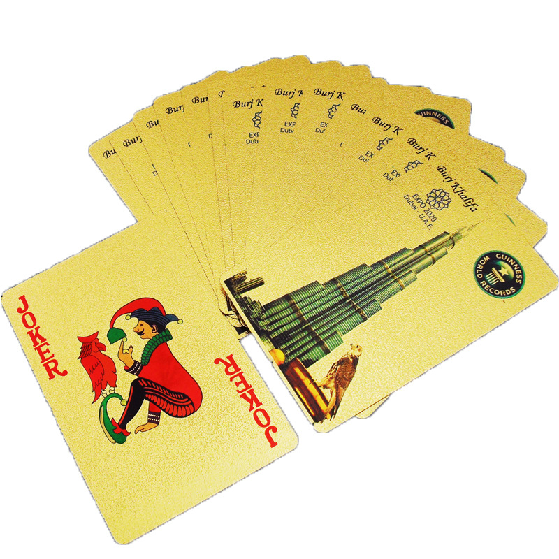 金箔扑克牌 土豪金镀金磨砂金彩色风景款扑克详情3