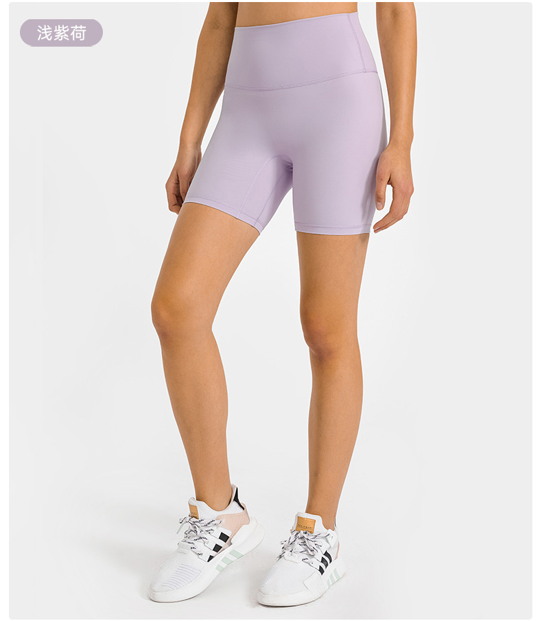 New nude-feel, no-embarrassment line solid color yoga shorts, double-sided brushed tight elastic sports and fitness three-inch pants for women pic 73