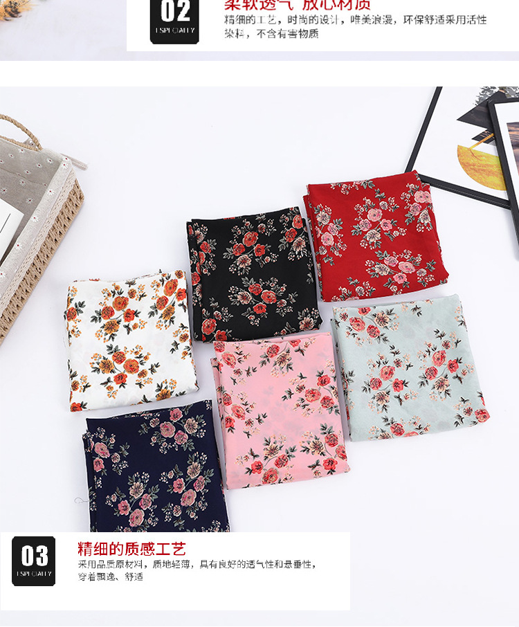 The fabric for the spring and summer dress is made of hibiscus linen, large floral shirt fabric, plain weave polyester fabric and non-transparent chiffon printed fabric pic 8