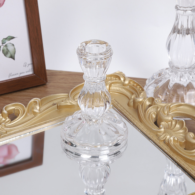 European-style ins gourd candlestick, table stem, wax glass candlestick, home base, bedroom home decoration item pic 6