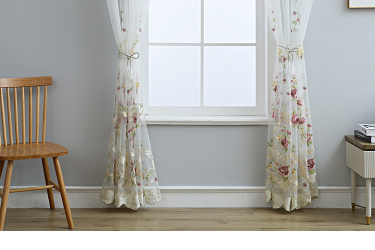 Cross-border exclusive Amazon curtain finished products, American-style embroidered window screens, small curtains, semi-blackout curtains, fabric wholesale pic 31