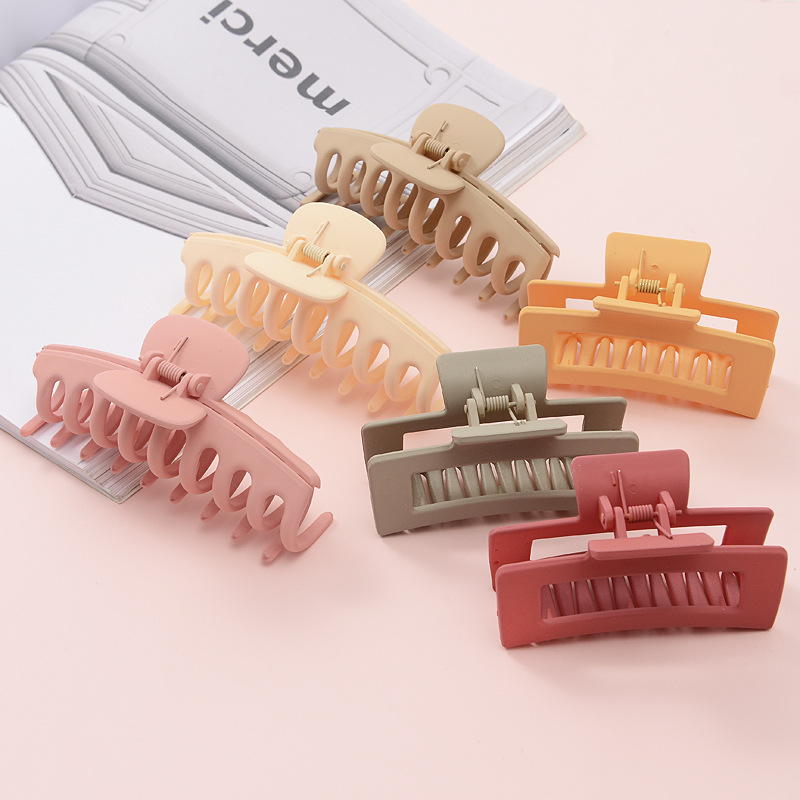 大号抓夹发量多女式时尚发夹透明号橡皮漆大架子头发抓夹批发详情11