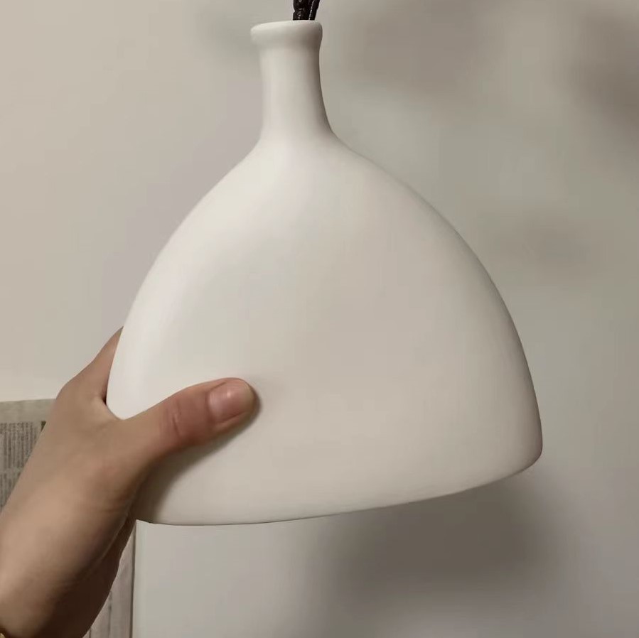 Unfired ceramic vase, festive plain white bottle, Nordic ins style red fruit dried flower decoration, creative home decor pic 4