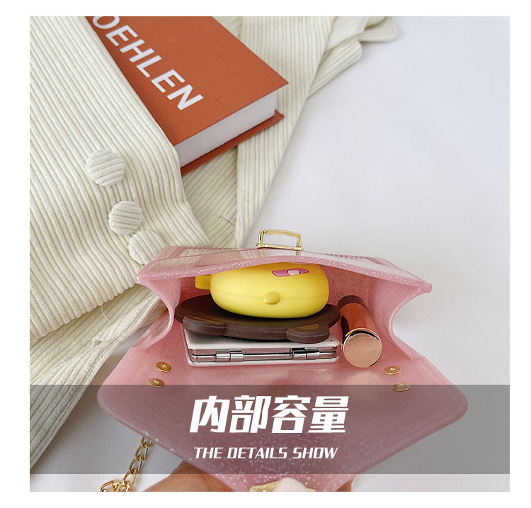 2021夏季新款PVC果冻包mini时尚花边小方包化妆包单肩斜挎ins女包详情70