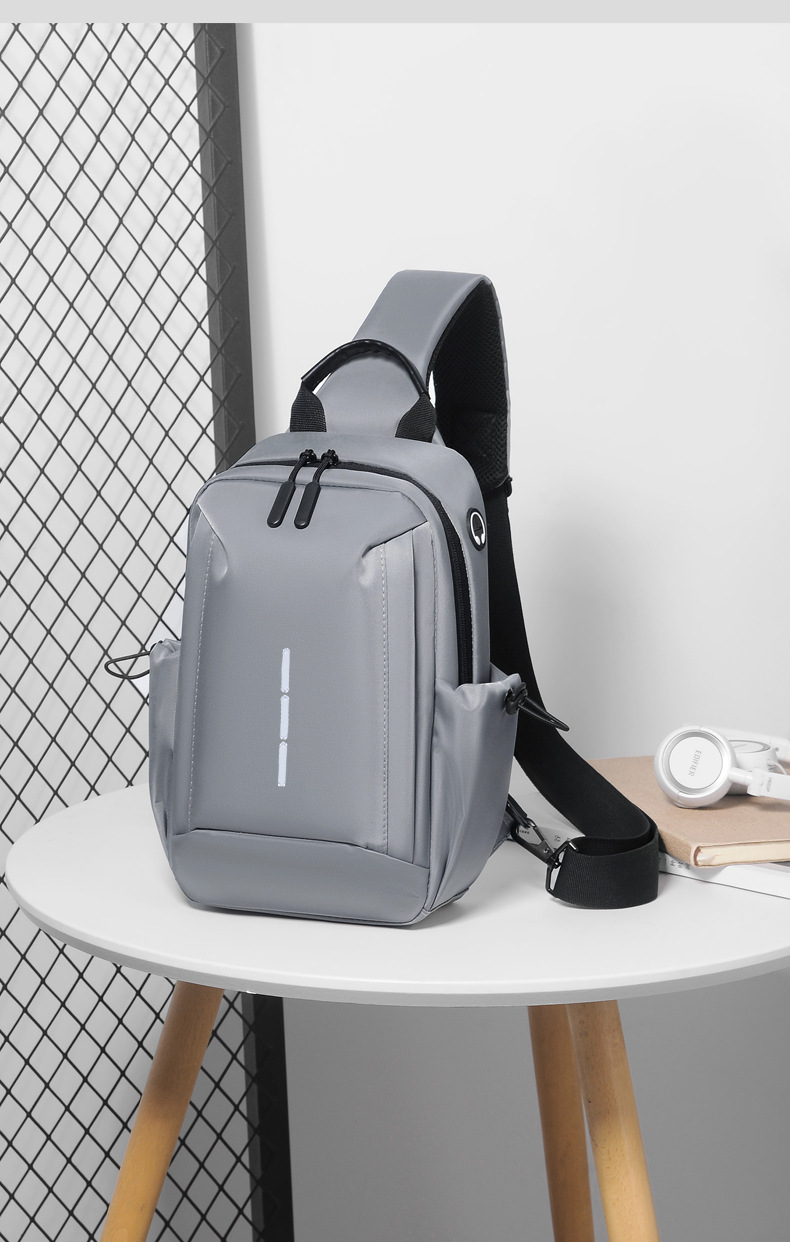 2023新款男士胸包防水商务男款背包多功能男士牛津布背包斜挎包男详情18