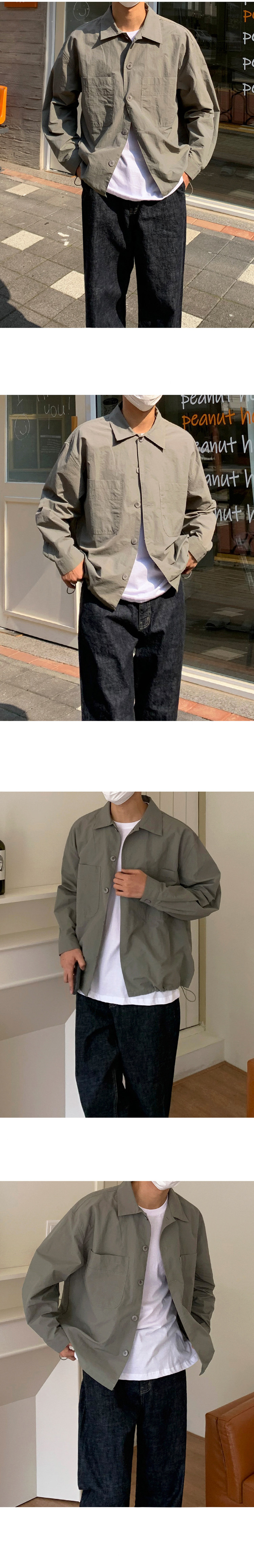MYQ workwear shirt style jacket Men spring and Autumn shirt Loose long-sleeved thin casual cardigan jacket pic 6
