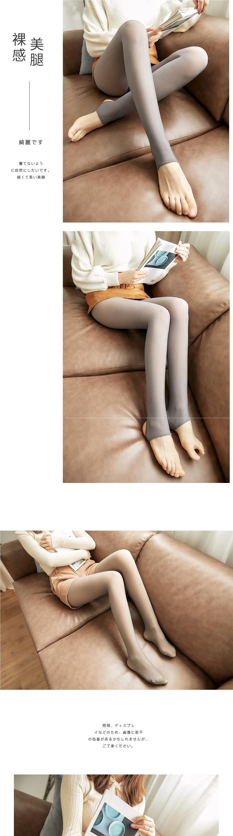 空姐灰加厚加绒透肤打底裤女秋冬外穿假透肉连裤袜跨境大码一体裤详情6