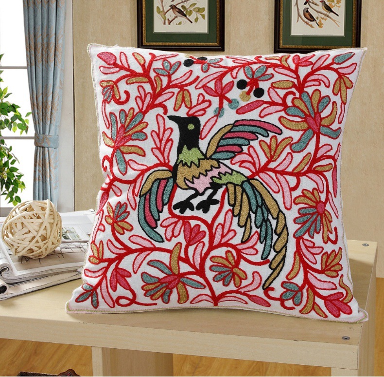 Hot-selling floral embroidery pillowcases, ins sofa, living room cushions, soft bed cushions, office cushions, ins style pic 10