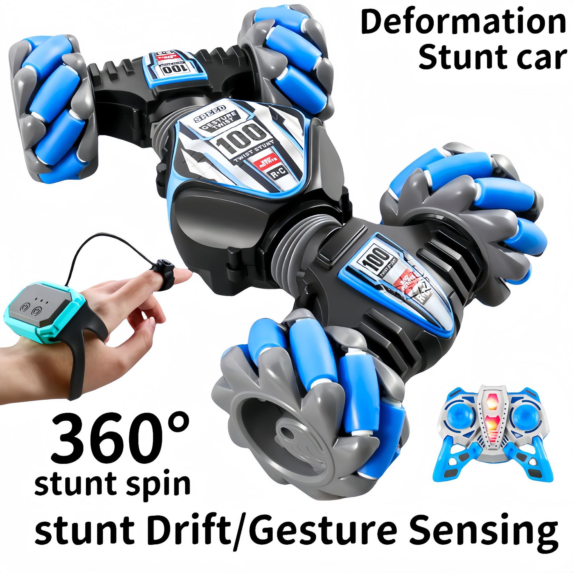 跨境热卖儿童遥控双面特技车充电款手势感应水陆两栖汽车玩具批发详情1