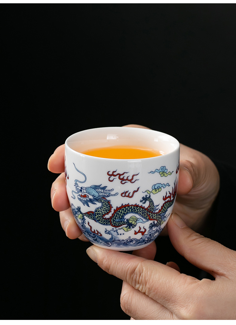 白瓷龙腾提梁壶防烫家用泡茶壶大容量水壶陶瓷功夫茶具单杯子单壶详情10