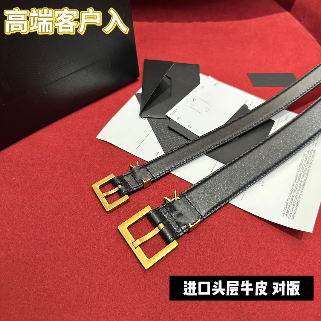 Factory direct sales of Ms. Yang Shulin belts, Y-brand genuine leather versatile jeans and suit belts, thin 2.0cm 3.0cm pic 16