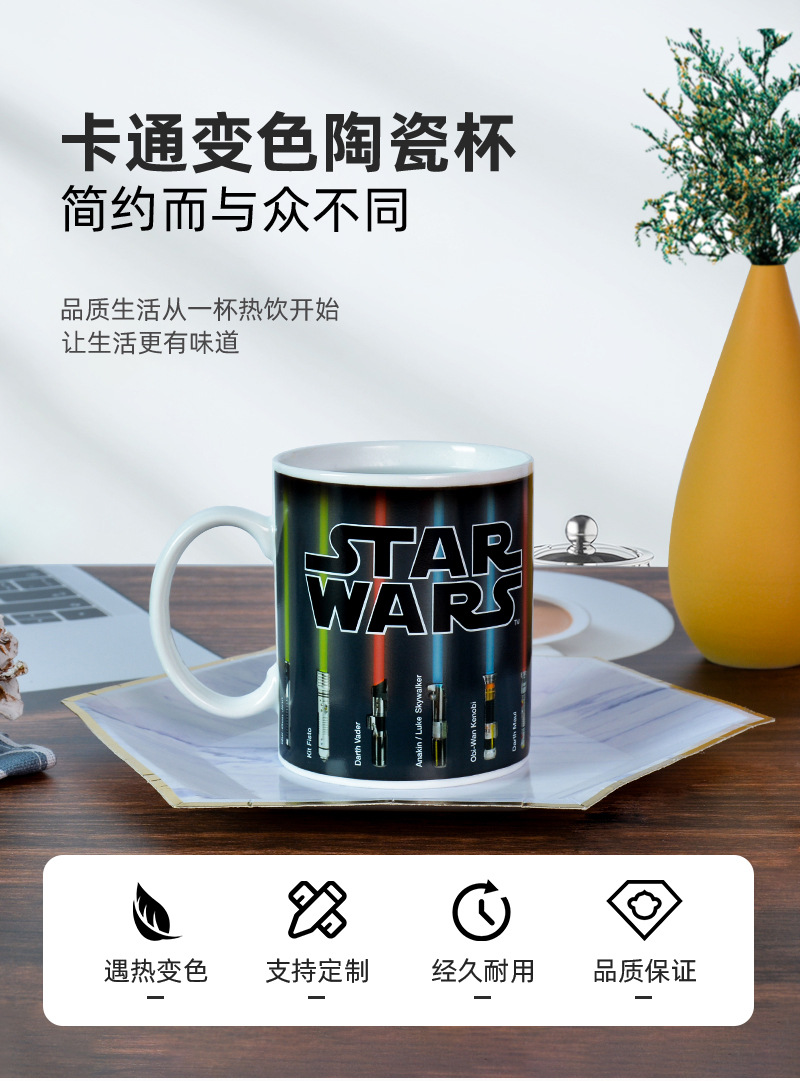 Factory direct supply coffee ceramic cups, color-changing mugs, Japanese-style cartoon personalized large-capacity ceramic color-changing cups pic 26