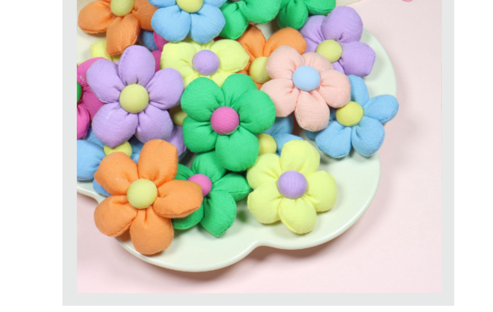 批发布艺五瓣花朵女童diy发饰清新撞色太阳花手机壳配件鞋袜辅料详情19