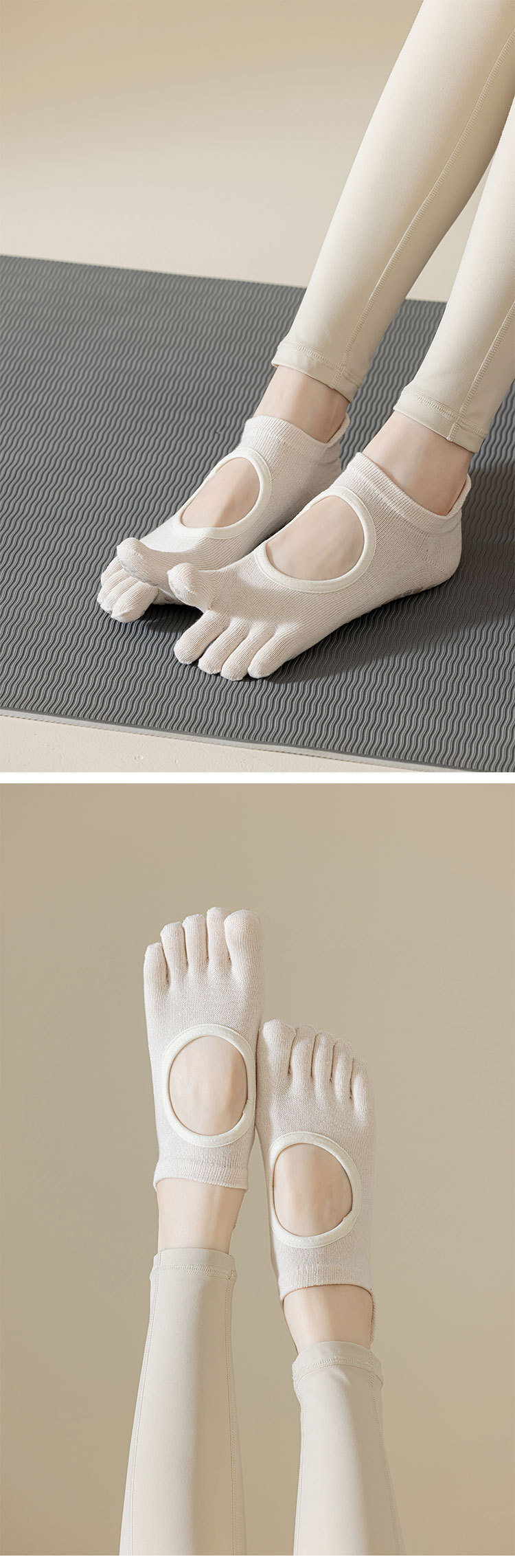 新款运动袜瑜伽袜短筒分指防滑袜专业普拉提袜子女五指袜批发健身详情4