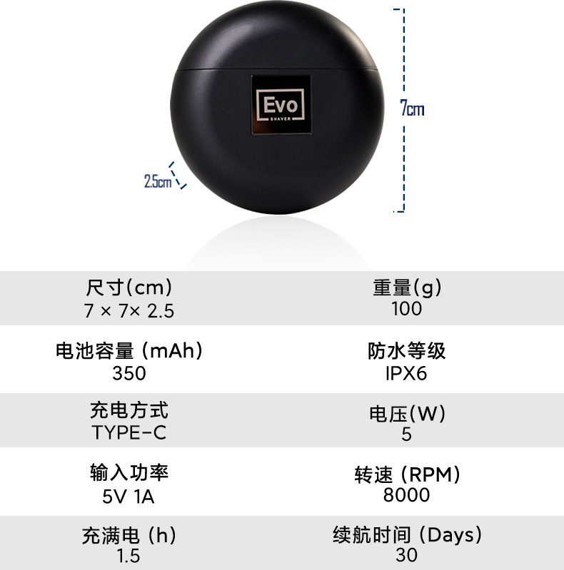 EVO Shaver 2.0 Electric Portable washable Shaver USB charging essential for business trips pic 10