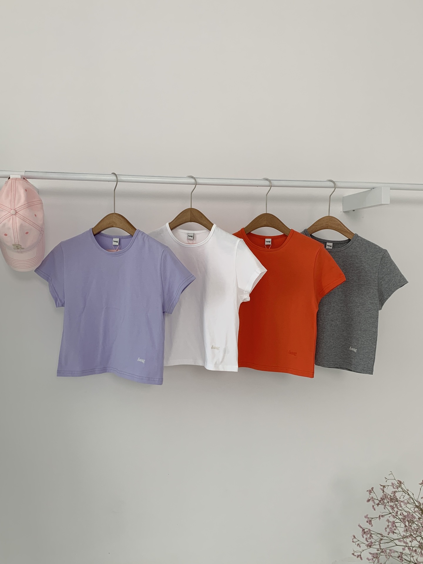 Pure cotton off-the-shoulder embroidered short-sleeved T-shirt for women, 2025 summer solid color casual style, Han Dongdaemun base layer ha*g pic 16